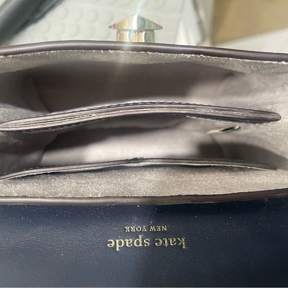 Kate Spade Romy Mini Croc Embossed Leather Bag - Like New- Navy 7×6.25 - Picture 9 of 9